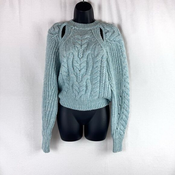 Isabel Marant Paloma Blue Chunky Cable Knit Sweater Size French 36 US 4 RARE - Picture 2 of 7